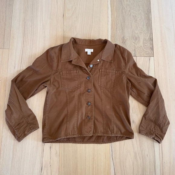 Christopher & Banks Light Brown Jean Jacket Size Large - Picture 1 of 4